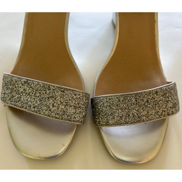 Women's Didifu Silver Sparkle Wedge Shoes Ankle Strap Size 8.5 - Picture 3 of 6